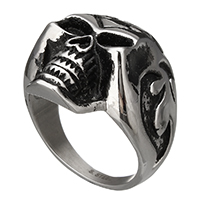 Stainless Steel Finger Ring for Men 316 Stainless Steel Skull & blacken Sold By Lot