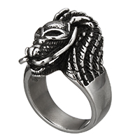 Cruach dhosmálta Fir Fáinne Blaisíní, 316 Cruach dhosmálta, Dragon, méid éagsúla do rogha & blacken, 26x12mm, 5ríomhairí pearsanta/Lot, Díolta De réir Lot