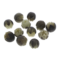 Abalorios Budistas, Bodhi, Lotus, Tallado, color original, 12-14mm, agujero:aproximado 1.5mm, 100PCs/Bolsa, Vendido por Bolsa