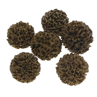 Buddhistische Perlen, Rudraksha, rund, originale Farbe, 31-41mm, Bohrung:ca. 1.5mm, 10PCs/Tasche, verkauft von Tasche