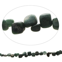 Zuid- Afrikaanse Jade Kraal, Nuggets, natuurlijk, 8x6mm-12x14x10mm, Gat:Ca 1.5mm, Ca 48pC's/Strand, Per verkocht Ca 15.5 inch Strand