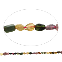 gemstone Chips, Turmalin, Nuggets, naturlig, Oktober Birthstone, 3x4mm-6x7mm, Hole:Ca. 1mm, Ca. 74pc'er/Strand, Solgt Per Ca. 15.5 inch Strand