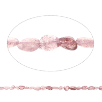 Strawberry Quartz goutte, pepite, naturel, 7x5x5mm-8x12x5mm, Trou:Environ 1mm, Environ 50PC/brin, Vendu par Environ 15.5 pouce brin