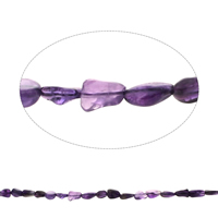 gemstone Chips, Ametyst, Nuggets, naturlig, Februar Birthstone, 5x8x4mm-8x14x7mm, Hole:Ca. 1mm, Ca. 42pc'er/Strand, Solgt Per Ca. 15.5 inch Strand