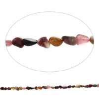 gemstone Chips, Turmalin, Nuggets, naturlig, Oktober Birthstone, 5x5mm-7x9x5mm, Hole:Ca. 1mm, Ca. 60pc'er/Strand, Solgt Per Ca. 15.5 inch Strand