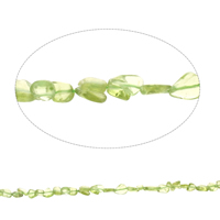 Gemstone čipy, Peridot kámen, Nuggets, přírodní, Srpna kámen, 4x6mm-6x8x4mm, Otvor:Cca 1mm, Cca 73PC/Strand, Prodáno za Cca 15.5 inch Strand