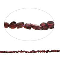 chips de pedras preciosas, Granada, Pepitas, naturais, De janeiro Birthstone, 5x4mm-5x7x6mm, Buraco:Aprox 1mm, Aprox 88PCs/Strand, vendido para Aprox 15.5 inchaltura Strand