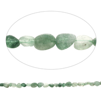 Gemstone čipy, Zelená Aventurine, Nuggets, přírodní, 6x4mm-8x10x7mm, Otvor:Cca 1mm, Cca 52PC/Strand, Prodáno za Cca 15.5 inch Strand