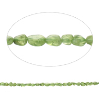 dragi kamen čips, Peridot kamena, Nuggetsi, prirodan, Kolovoz Birthstone, 6x7x4mm-7x10x4mm, Rupa:Približno 1mm, Približno 63računala/Strand, Prodano Per Približno 15.5 inčni Strand