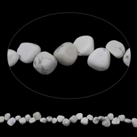 Virutas de piedras preciosas, Turquesa blanco natural, Pepitas, natural, 8x5mm-12x14x10mm, agujero:aproximado 1mm, aproximado 52PCs/Sarta, Vendido para aproximado 15.5 Inch Sarta