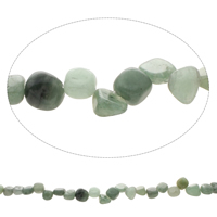 gemstone Chips, Grøn aventurin, Nuggets, naturlig, 8x7mm-13x12x8mm, Hole:Ca. 1mm, Ca. 47pc'er/Strand, Solgt Per Ca. 15.5 inch Strand