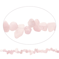 Drágakő chips, Rose Quartz, Nuggets, természetes, 8x10x5mm-10x20x7mm, Lyuk:Kb 1mm, Kb 50PC-k/Strand, Naponta eladott Kb 15.5 inch Strand