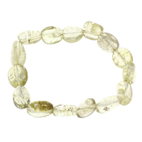 perles de citrine bracelet, Novembre Birthstone & craquelure, 12x12x6mm-14x16x6mm, Longueur Environ 7.5 pouce, 10Strandstoron/sac, Vendu par sac