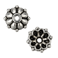 Zinc Alloy Bead Cap Flower antique silver color plated nickel lead & cadmium free Approx 1.5mm Sold By Lot