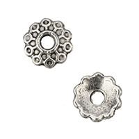 Zinc Alloy Bead Cap Flower antique silver color plated nickel lead & cadmium free Approx 1mm Sold By Lot