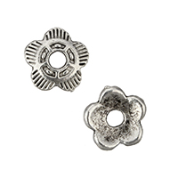 Zinc Alloy Bead Cap Flower antique silver color plated nickel lead & cadmium free Approx 1.5mm Sold By Lot