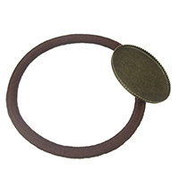 laiton Résultats élastique de cheveux, avec Nylon, Plaqué de couleur de bronze antique, protéger l'environnement, sans nickel, plomb et cadmium, 26x6mm, 4mm, Diamètre intérieur:Environ 25.5mm, 200PC/lot, Vendu par lot