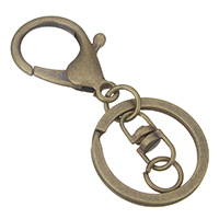 Zinc Alloy Key Lås, antik bronze farve forgyldt, nikkel, bly & cadmium fri, 65mm, 23x34.5x5.5mm, 30x2mm, 100pc'er/Lot, Solgt af Lot