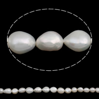 Perles nacres baroques de culture d'eau douce , perle d'eau douce cultivée, naturel, blanc, 12-13mm, Trou:Environ 0.8mm, Vendu par Environ 15.7 pouce brin