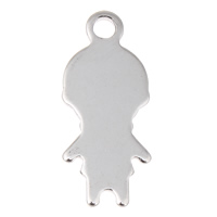 Rustfrit stål Tag Charm, Stainless Steel, Cartoon, oprindelige farve, 8x19mm, Hole:Ca. 1mm, 500pc'er/Bag, Solgt af Bag