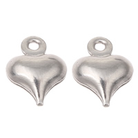 Nerezové Extender řetěz Drop, Nerez, Srdce, Původní barva, 7x9x3mm, Otvor:Cca 1mm, 200PC/Bag, Prodáno By Bag