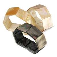 Shell Jewelry Bracelet Square natural 25-26x25-26x6-7mm Length Approx 8 Inch Sold By Lot