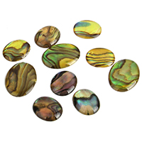 Abalone Shell Cabochon Flat Oval natural & epoxy gel & flat back Sold By Lot