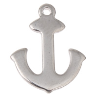 Rustfrit stål smykker Vedhæng, Stainless Steel, Anchor, nautiske mønster, oprindelige farve, 9x12x1mm, 500pc'er/Bag, Solgt af Bag