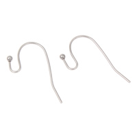 الفولاذ المقاوم للصدأ هوك Earwire, اللون الأصلي, 20x21x1mm, 250أزواج/حقيبة, تباع بواسطة حقيبة