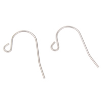 Stainless Steel Hook slangetje, Roestvrij staal, met lus, oorspronkelijke kleur, 18x20x1mm, Gat:Ca 1mm, 100paren/Bag, Verkocht door Bag