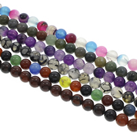 Perles agates, Agate, Rond, normes différentes pour le choix, plus de couleurs à choisir, Trou:Environ 1.5mm, Longueur Environ 14.5 pouce, Vendu par sac