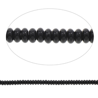 Natural Black Agaat kralen, Zwarte Agaat, Rondelle, verschillende grootte voor keus, Gat:Ca 1mm, Ca 46pC's/Strand, Per verkocht Ca 15 inch Strand