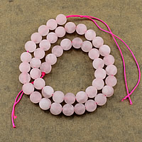 Természetes rózsakvarc gyöngy, Rose Quartz, Kerek, különböző méretű a választás & matt, Lyuk:Kb 1-2mm, Hossz Kb 15 inch, Által értékesített Lot