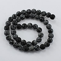 Perles obsidiennes flocon de neige, obsidien flocon de neige, Rond, naturel, normes différentes pour le choix & givré, Trou:Environ 1-2mm, Longueur Environ 15.5 pouce, Vendu par lot