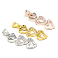 Cubic Zirconia Micro Pave Brass Pendant Heart plated micro pave cubic zirconia lead & cadmium free Approx Sold By Bag