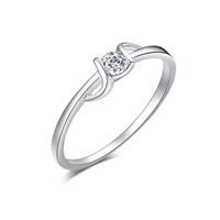 Gets® finger ring, Mässing, platinerade, olika storlek för val & med cubic zirconia & fasetterad, nickel, bly och kadmium gratis, 4mm, Säljs av PC