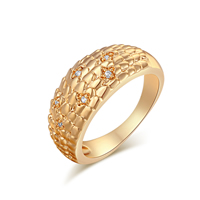 Gets® Finger Ring Brass real gold plated & with cubic zirconia nickel lead & cadmium free 9mm Sold By PC