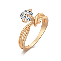 Gets® Finger Ring Brass real gold plated & with cubic zirconia & faceted nickel lead & cadmium free 9mm Sold By PC