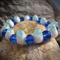 Porcelain Bracelet with Crystal crackle 180mm Sold Per Approx 7 Inch Strand