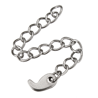 Rozsdamentes acél Extender Chain, Stainless Steel, az eredeti szín, 4x7x1mm, 3x4mm, Hossz Kb 2 inch, 300Strands/Lot, Által értékesített Lot