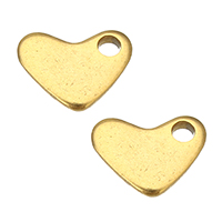 Acciaio inossidabile Extender catena di goccia, acciaio inox, Cuore, placcato color oro, 7x5.50x1mm, Foro:Appross. 1.5mm, 300PC/lotto, Venduto da lotto