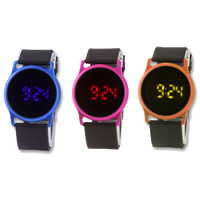 LED Watch, Szilikon, -val Üveg & Cink ötvözet, elektroforézis, állítható & LED-es, több színt a választás, Hossz Kb 8 inch, Által értékesített PC