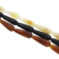 blonde agat Bead, Teardrop, flere farver til valg, 14x40mm, Hole:Ca. 2mm, Ca. 10pc'er/Strand, Solgt Per Ca. 15.5 inch Strand