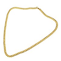 Ketting van edelstaal ketting, Roestvrij staal, gold plated, twist ovale keten, 7.50x5.50x2mm, Lengte Ca 21 inch, 10strengen/Lot, Verkocht door Lot