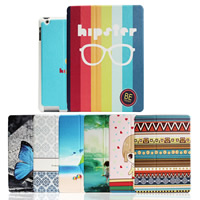 PU Ipad Case, s PC Plastika, Pravokut, brushwork, za iPad6/Air2 & različitih dizajna za izbor, Prodano By PC