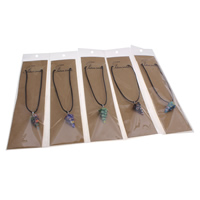 Millefiori Glass Necklace with Waxed Linen Cord & OPP Bag & Zinc Alloy with 5cm extender chain pendulum platinum color plated Sold Per Approx 15.5 Inch Strand