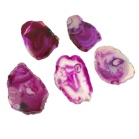 agate lace goutte, pepite, semi-foré, rouge violet brillant, 30x40x6mm-45x90x16mm, Trou:Environ 1.5mm, 5PC/sac, Vendu par sac