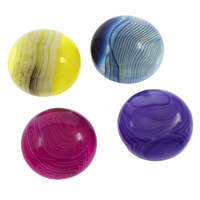 agate lace cabochon, Plat rond, dos plat, plus de couleurs à choisir, 20x6mm-20x7mm, 10PC/sac, Vendu par sac