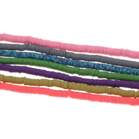 Grânulos de argila de polímero, Mais cores pare escolha, 5x1mm, Buraco:Aprox 1.5mm, 10vertentespraia/Bag, Aprox 310PCs/Strand, vendido por Bag