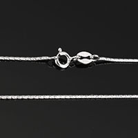 925 Sterling Silver schakelkettingen, 925 Sterling Zilver, verschillende lengte voor keuze, 1mm, 10strengen/Lot, Verkocht door Lot